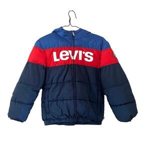 Boys Levis Puffer Jacket SZ M 10-12 Years Insulated
Quilted Puff Blue Zip Up